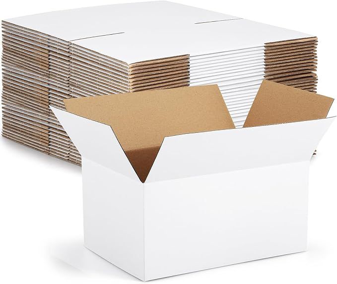 Small-Shipping-Boxes-30-Pack-White-Corrugated-Box-Mailers, Cardboard Boxes