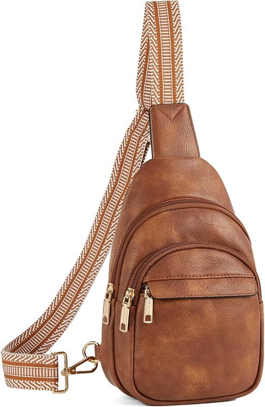 Small Sling Bag for Women Leather Crossbody Bags Fanny Pack Chest Bag for Travel