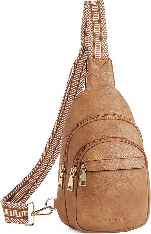 Small Sling Bag for Women Leather Crossbody Bags Fanny Pack Chest Bag for Travel