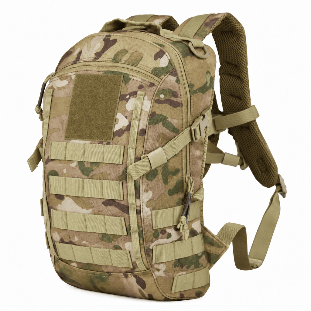 Small Tactical Hiking Backpack, 12L MOLLE Bookbag Daypack for Travel,MOLLE webbing expands carry options;compact,lightweight design fits hiking,school,camping,travel and daily use
