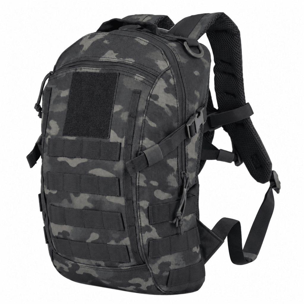Small Tactical Hiking Backpack, 12L MOLLE Bookbag Daypack for Travel,MOLLE webbing expands carry options;compact,lightweight design fits hiking,school,camping,travel and daily use