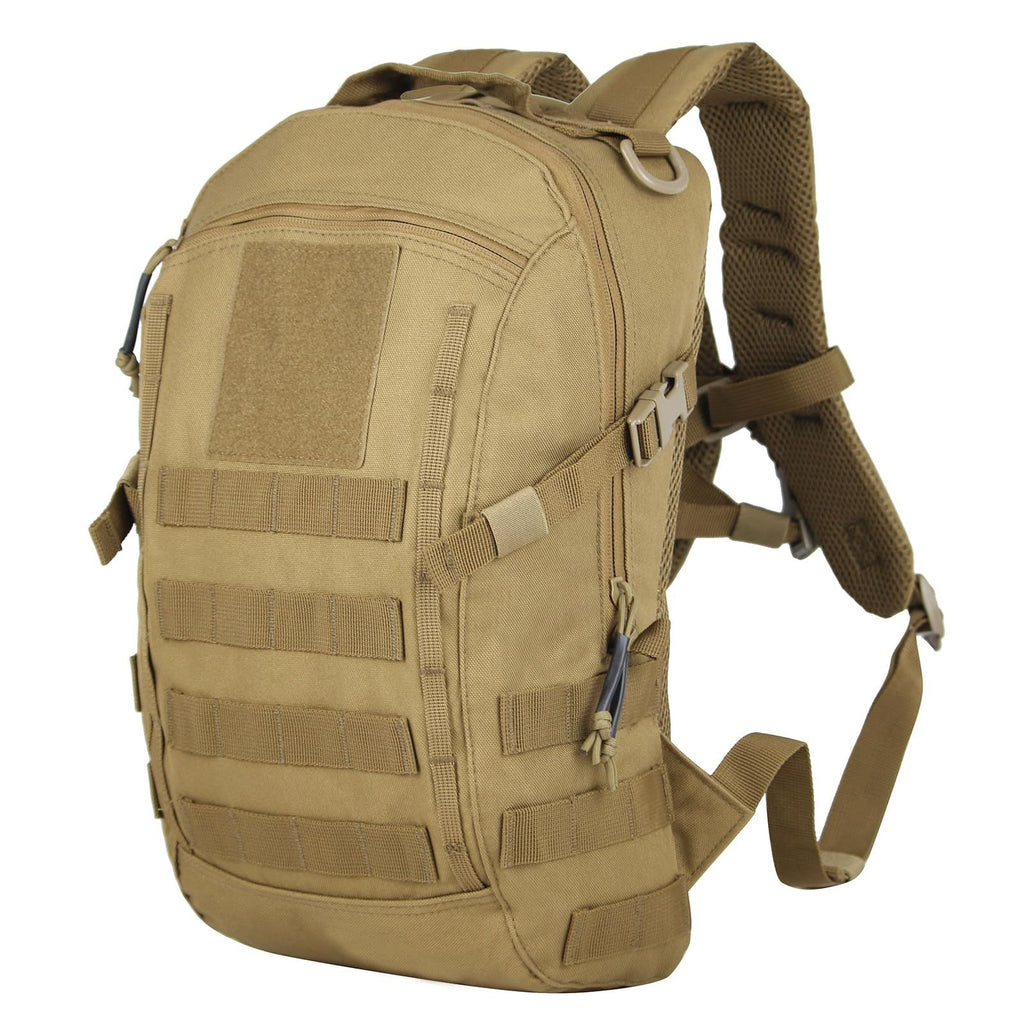 Small Tactical Hiking Backpack, 12L MOLLE Bookbag Daypack for Travel,MOLLE webbing expands carry options;compact,lightweight design fits hiking,school,camping,travel and daily use