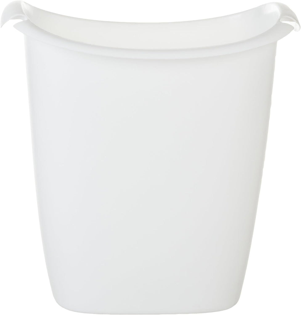 Small Trash Can, Plastic, 3.5-Gallon/14-Court, White Wastebasket for Kitchen/Office/Bedroom/Bathroom