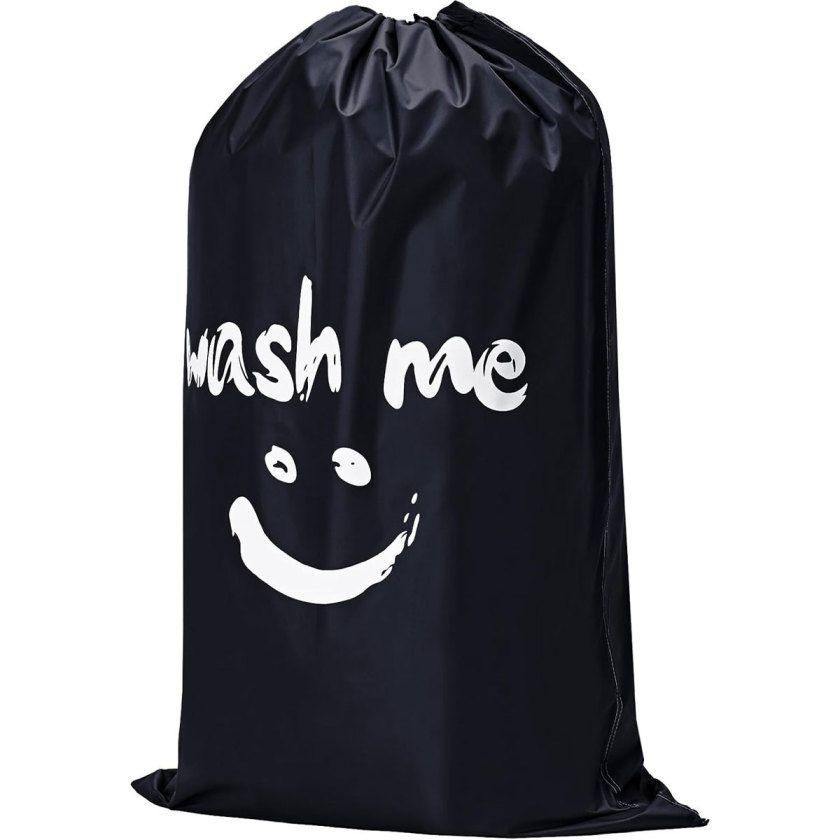 Smiling face drawstring dirty clothes storage bag, waterproof drawstring, travel dirty clothes packaging bag, large capacity portable laundry bag