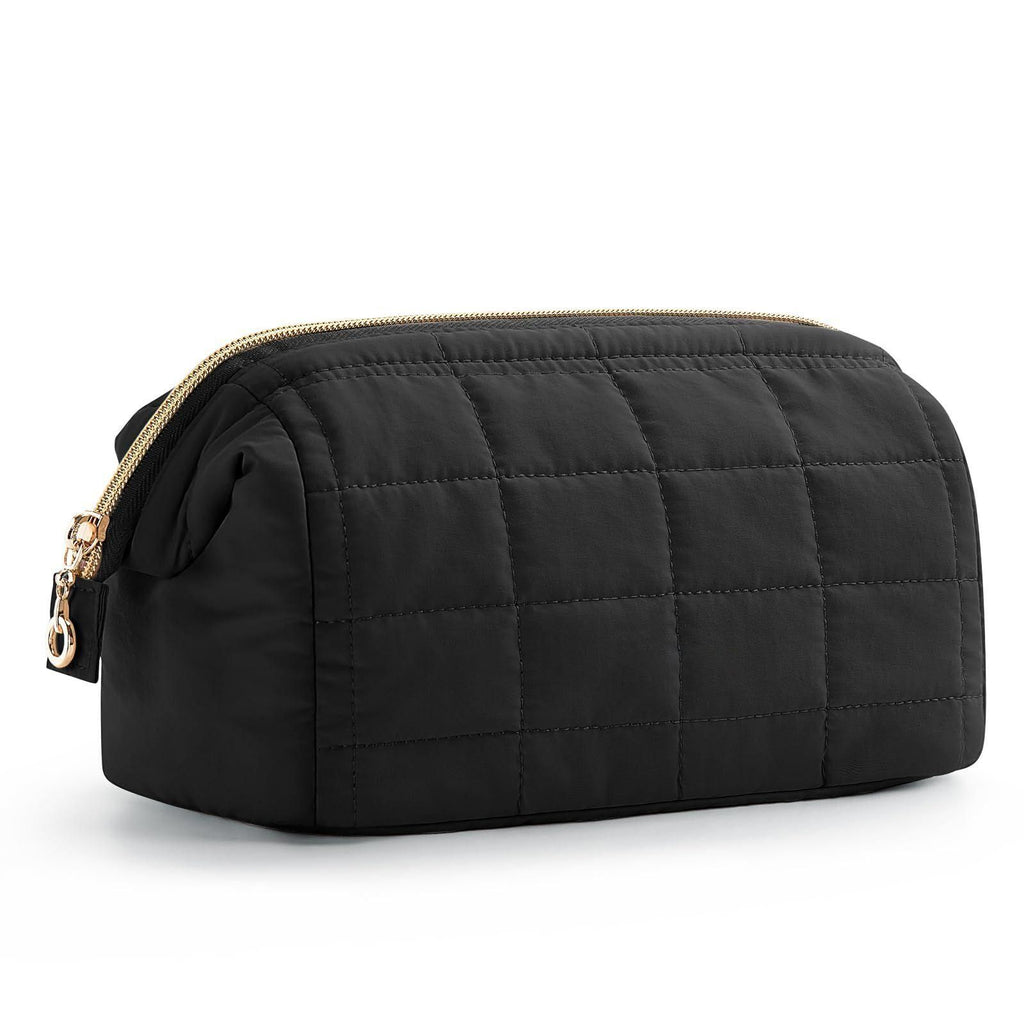 Soft Cloud Checkered Cotton Storage Pouch, Minimalist Solid Portable Bag for Lipsticks & Makeup Brushes