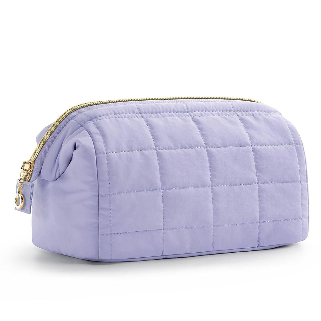 Soft Cloud Checkered Cotton Storage Pouch, Minimalist Solid Portable Bag for Lipsticks & Makeup Brushes