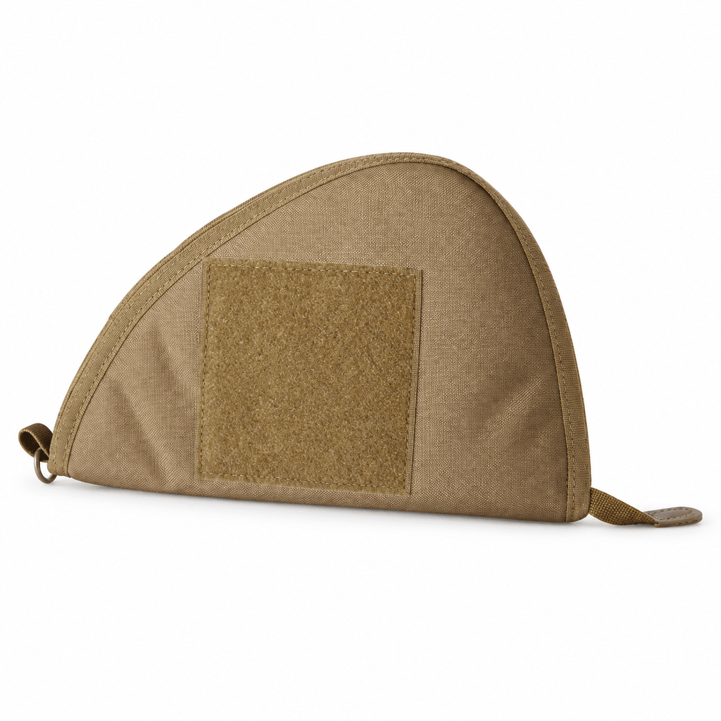 Soft Pistol Case with Zipper Closure and Loop Panel, Compact Handgun Storage Bag, Coyote Brown