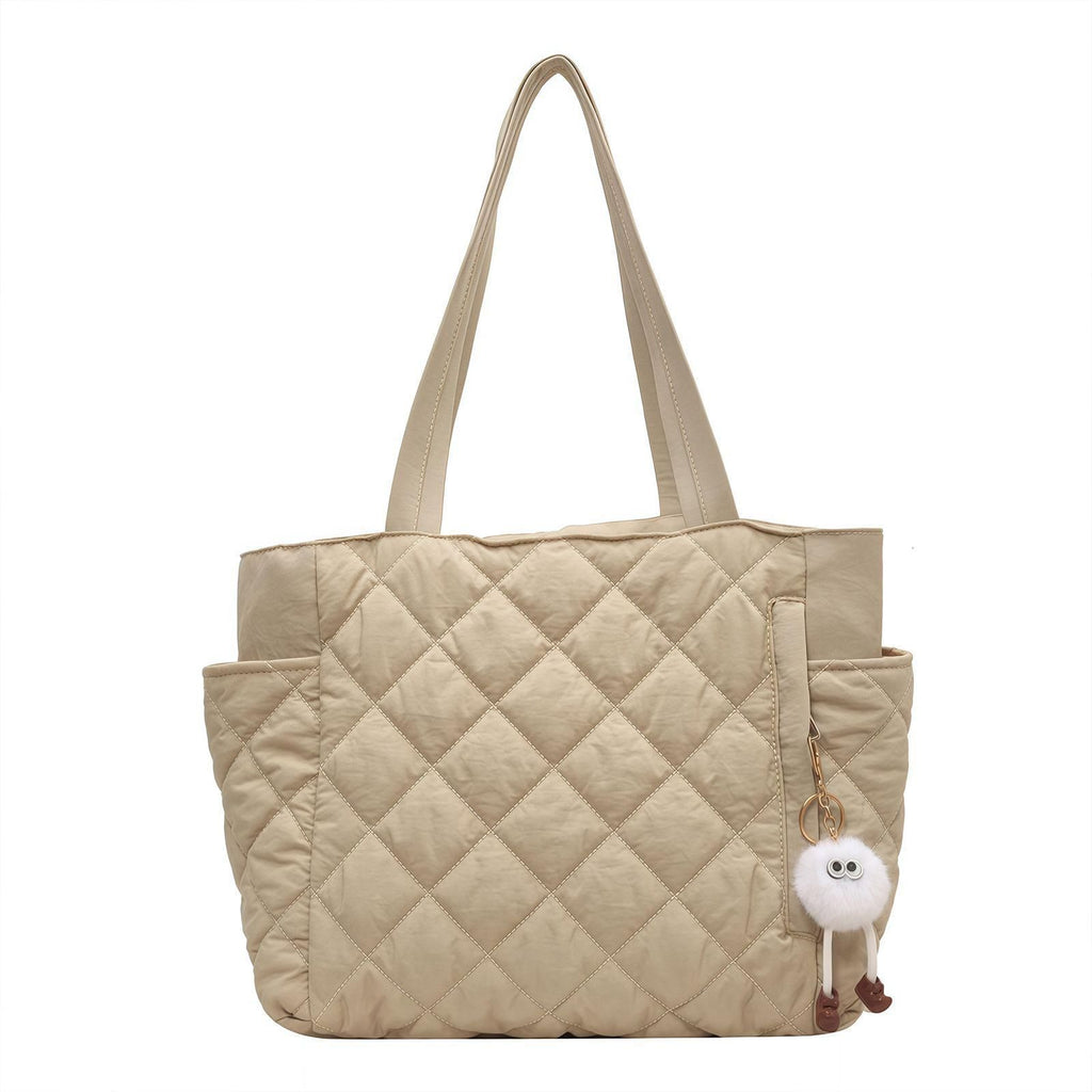 Soft Puff Tote Bag, Multi Layer Waterproof Fabric, Single Shoulder Bag for Students' Class Commuting