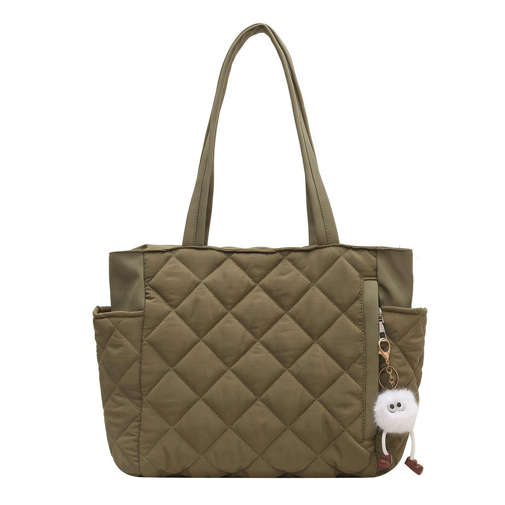 Soft Puff Tote Bag, Multi Layer Waterproof Fabric, Single Shoulder Bag for Students' Class Commuting