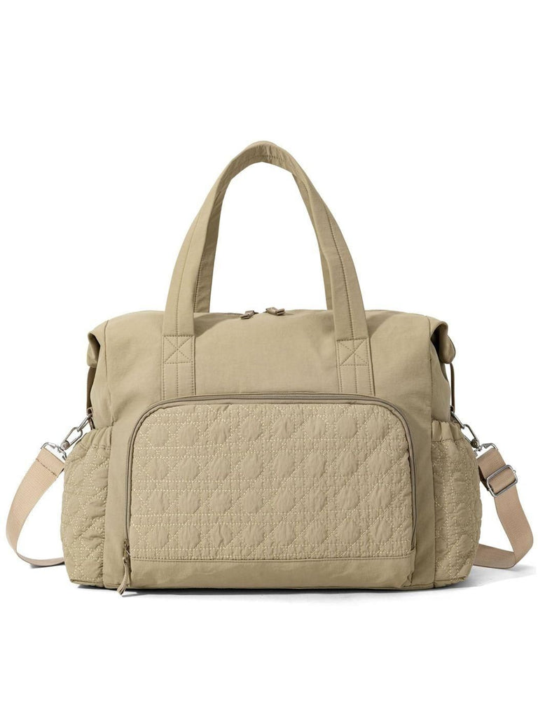 Soft Quilted Large Capacity Mommy Bag, Multi-compartment Handheld Maternity Bag, Crossbody Travel Baby Organizer Bag