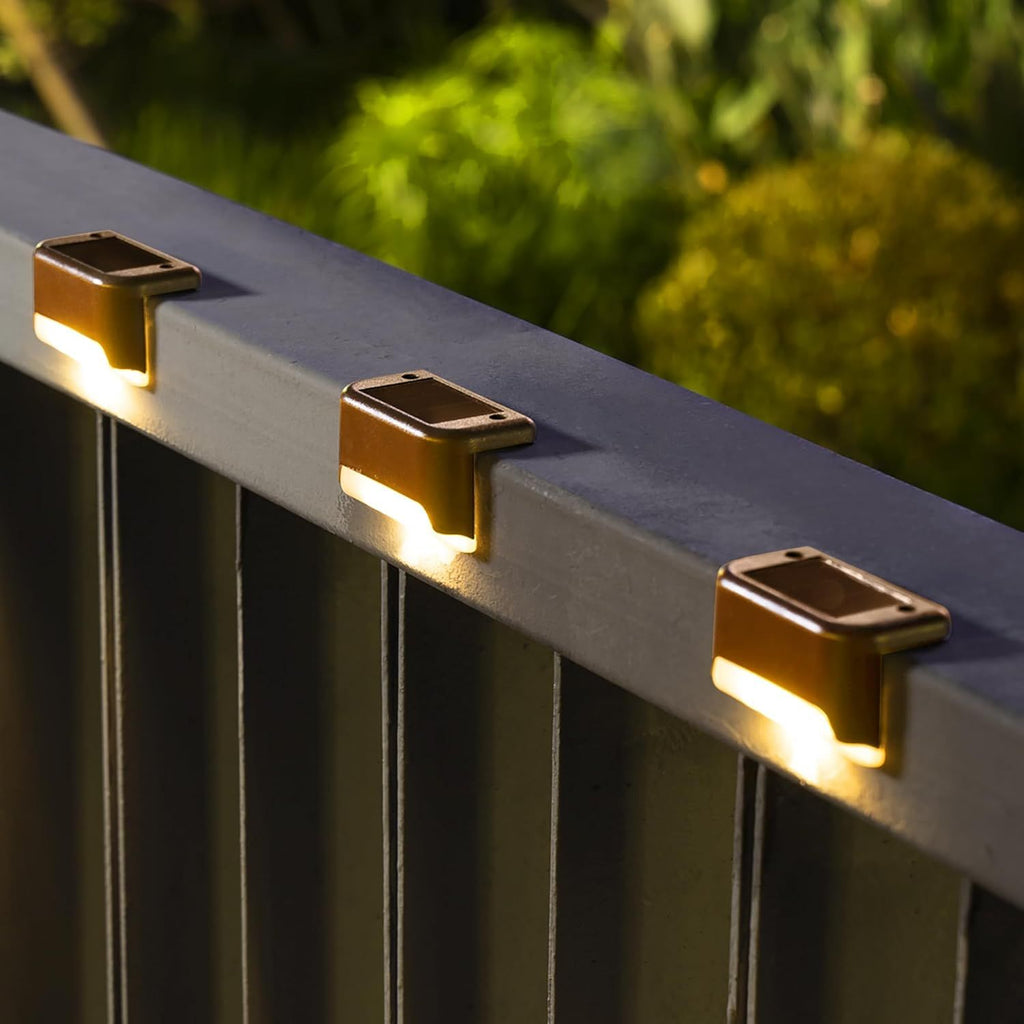 Solar Deck Lights Outdoor 16 Pack, Solar Step Lights Waterproof Led Solar lights for Outdoor Stairs, Step , Fence, Yard, Patio, and Pathway(Warm White)