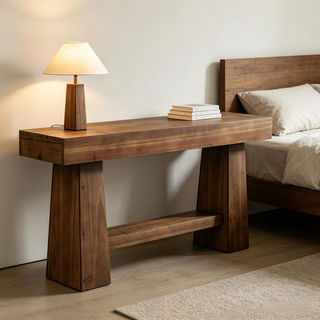 Solid Wood Console Table Wooden Entryway Sofa Table with Storage for Living Room Bedroom Hallway