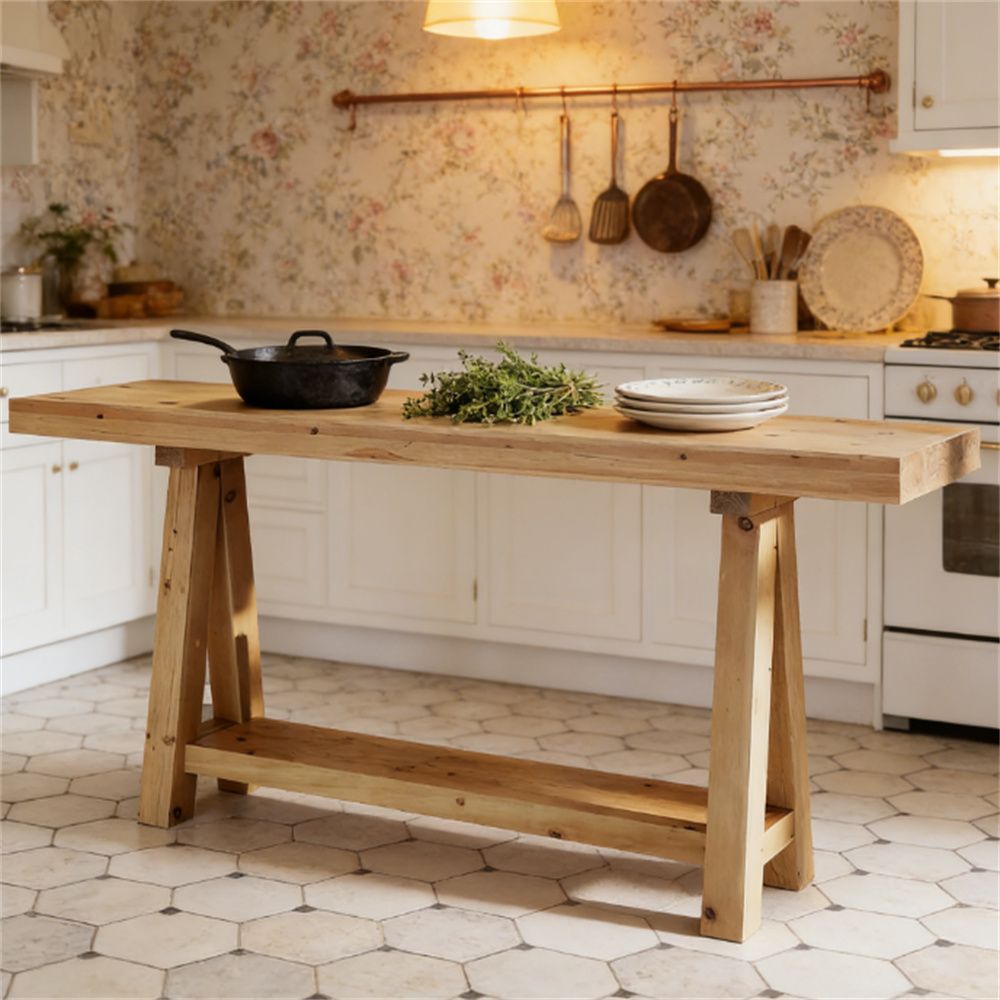 Solid wood entrance table, console table, sofa table, with entrance rack suitable for living room corridor entrance