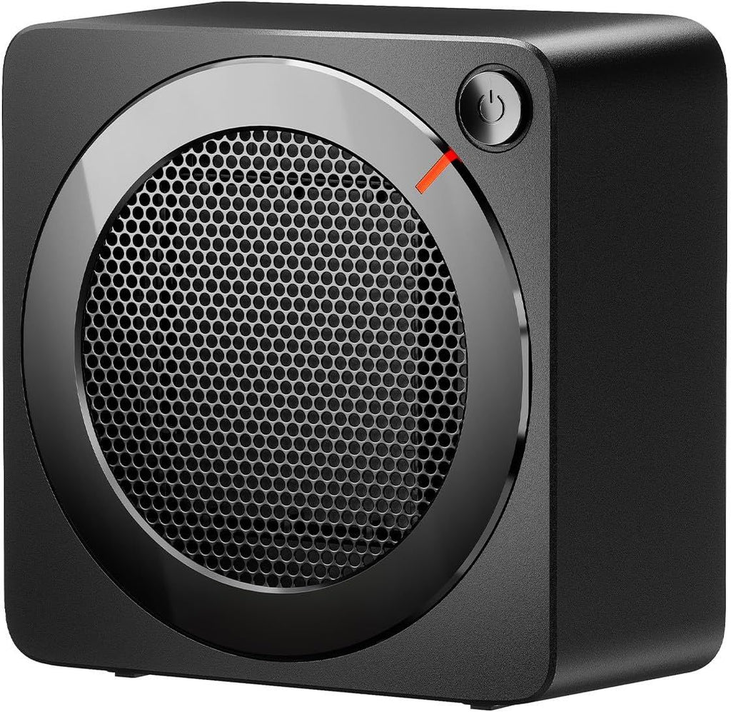 Space Heater, Lightweight PTC Ceramic Fast Heating 500W Energy Efficient for Indoor Use, Overheating & 45° Tip-Over Protection, Portable Desk Electric Heaters for Office Home Black