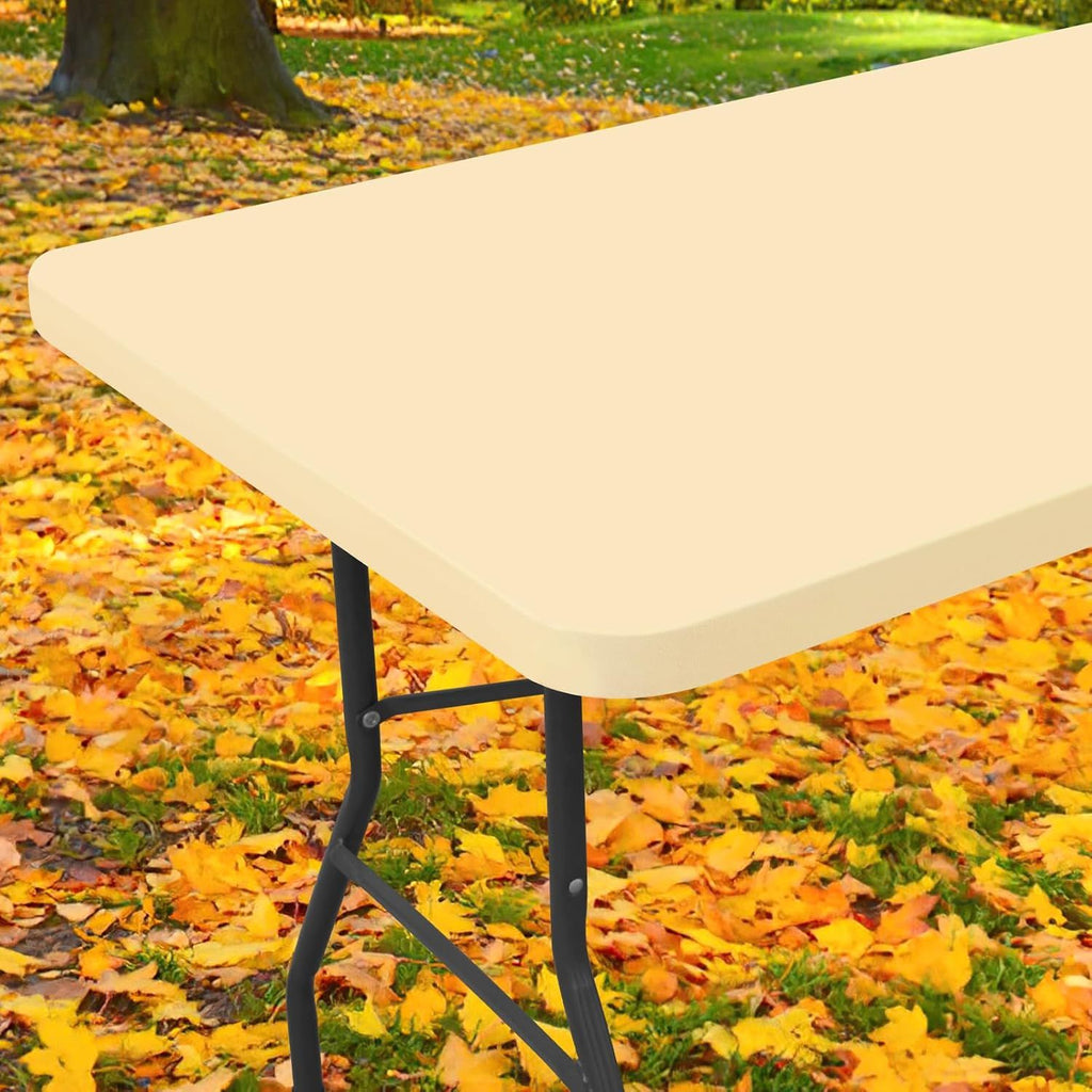Spandex 6 Foot Rectangle Table Cloth, Elastic Fitted Tablecloths for Picnic, Stretch Washable Patio Table Cover for Outdoor, Camping, Banquet and Parties