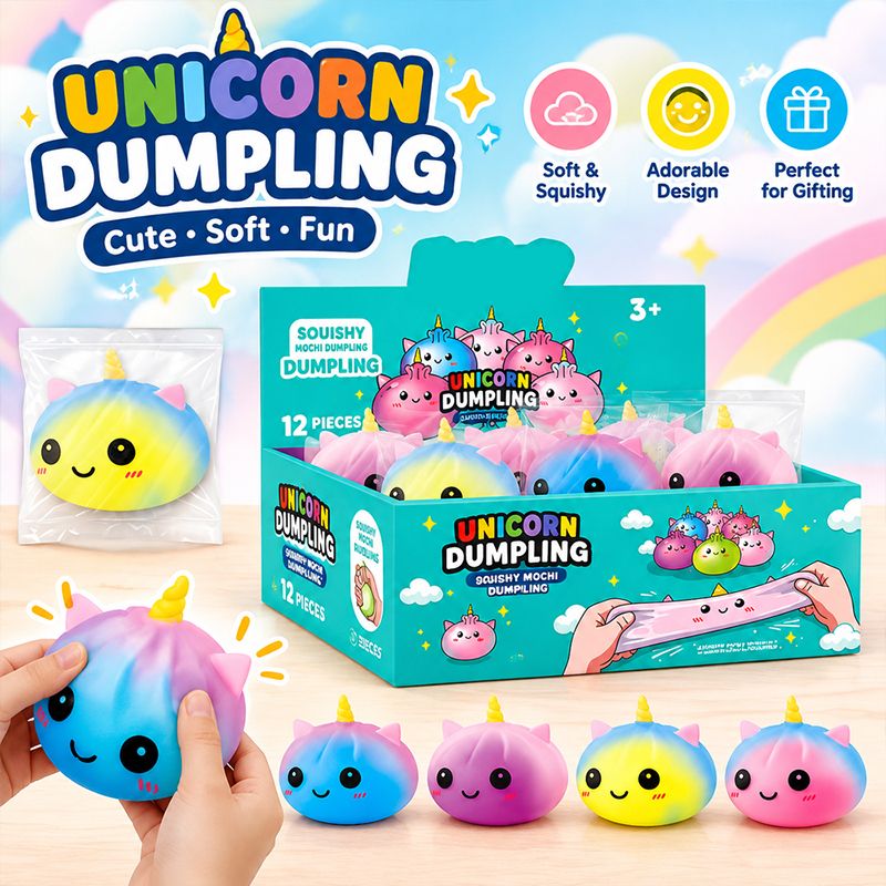 Sparkle Glitter Dumpling Stretch Fidget Toy, Soft TPR Squish Squeeze Sensory Toy, Anxiety Relief Decompression Toy 2 Pack Random Color