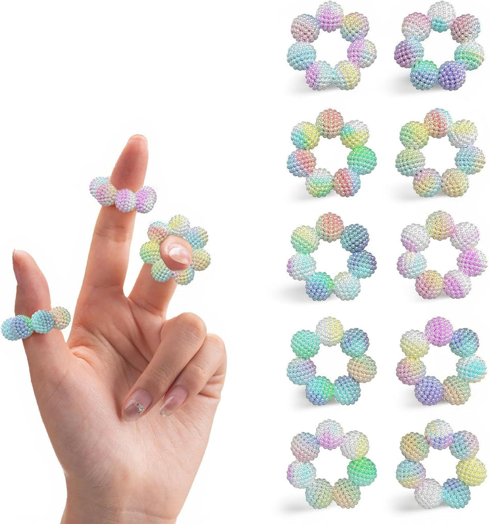 Spiky Sensory Rings - 10 Pack Fidget Rings for Anxiety Relief, Finger Massager for Adults & Teens, Quiet Acupressure Ring for Classroom & Office