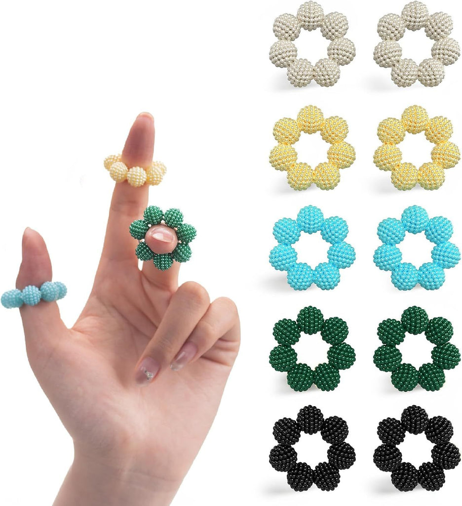 Spiky Sensory Rings - 10 Pack Fidget Rings for Anxiety Relief, Finger Massager for Adults & Teens, Quiet Acupressure Ring for Classroom & Office