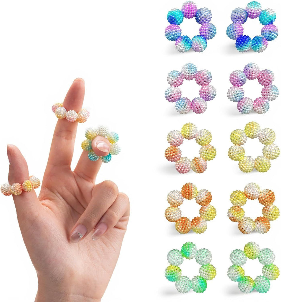 Spiky Sensory Rings - 10 Pack Fidget Rings for Anxiety Relief, Finger Massager for Adults & Teens, Quiet Acupressure Ring for Classroom & Office