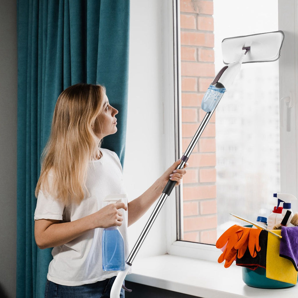 Spray Mop With 3 Machine Washable Microfiber Pads 12OZ Refillable Water Bottle Wet Dry Use Microfiber Mop For Hardwood Ceramic Tiles Laminate Floor Cleaning Commercial Home Use