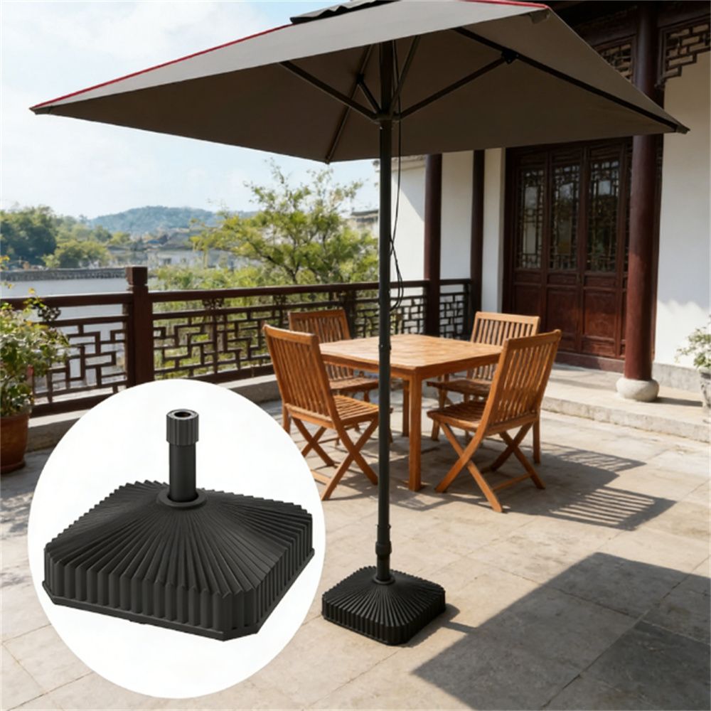 Square base, terrace base, umbrella base, outdoor umbrella stand , black (base only)