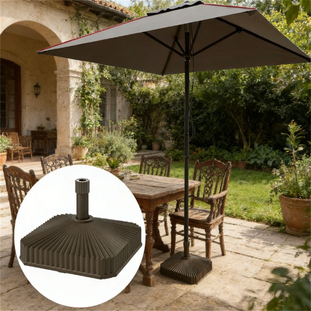 Square base, terrace base, umbrella base, outdoor umbrella stand , brown  (base only)