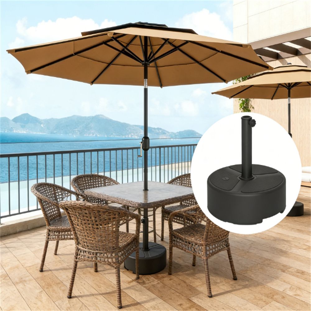 Square base, terrace umbrella stand, umbrella base, outdoor umbrella stand, black(base only)
