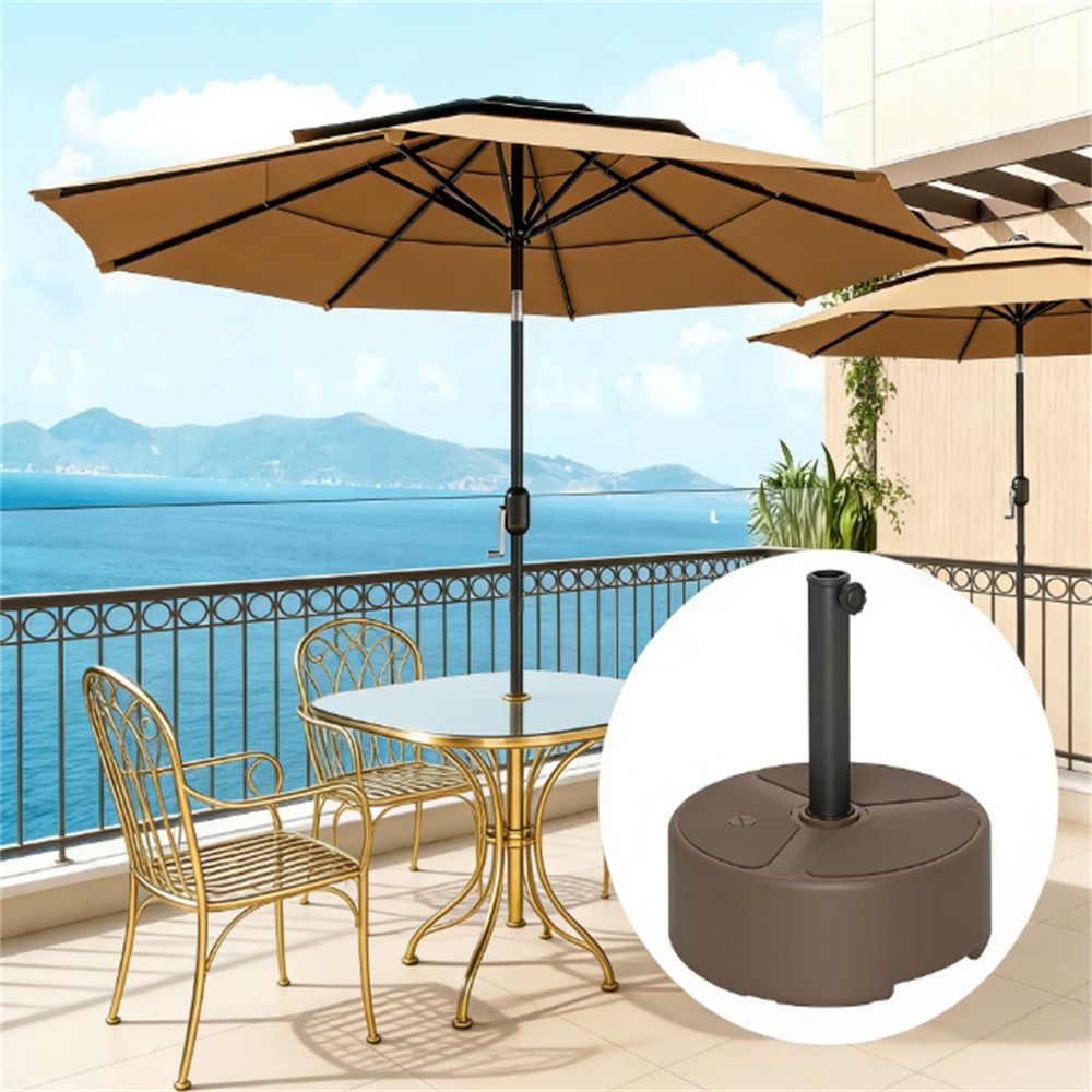 Square base, terrace umbrella stand, umbrella base, outdoor umbrella stand, brown (base only)