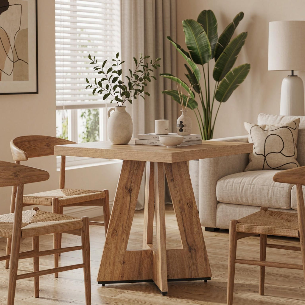 Square Dining Table 31.5 Inch Kitchen Dinner Table for 2-4 People Modern Home Furniture Compact Meal Table