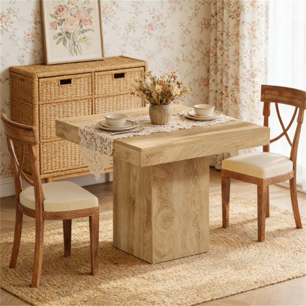 Square dining table, farmhouse style kitchen dining table, coffee table (table only)