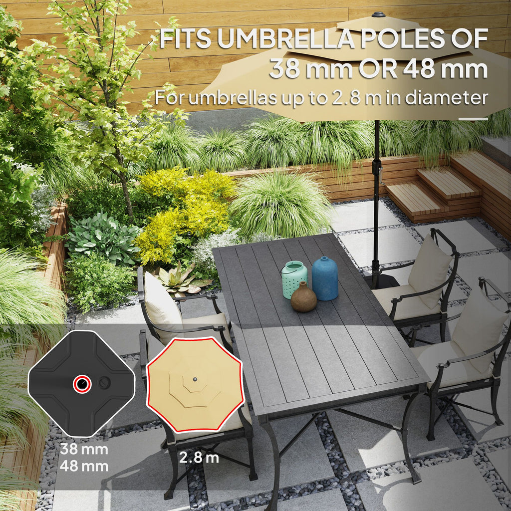 Square Patio Umbrella Base Holder, Heavy Duty Outdoor Umbrella Stand Base, Filled Up to 55lbs with Stand or 44lbs with Water for Garden, Poolside, Black