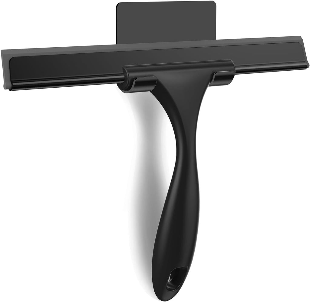 Squeegee for Shower Glass Door Stainless Steel Shower Squeegee for Glass Doors All-Purpose Window Squeegee for Tile Shower Walls, Sink, Mirror, Bathroom, Car Window Cleaning 10 Inches