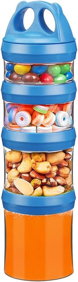 Stackable Food Storage Containers with Twist Lock System - BPA-Free Tritan Containers for Travel, Formula, Protein Powder, Snacks - Leakproof & Dishwasher Safe - 31 oz (Blue)