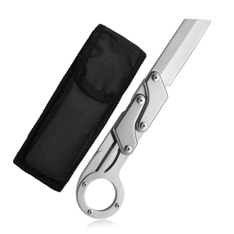 Stainless steel compact folding knife - lightweight, sharp blade, two-handed grip, durable design for outdoor survival and tactical use - the perfect gift for men