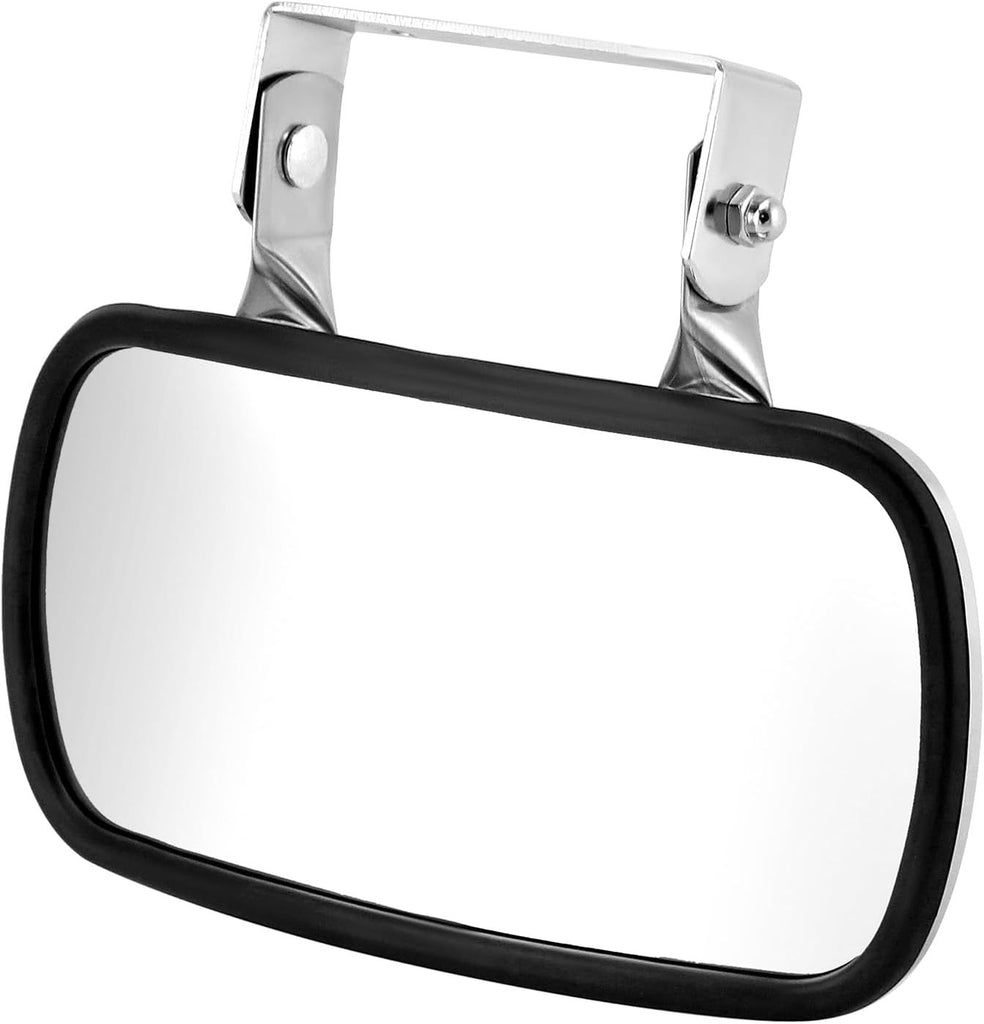 Stainless Steel Convex Mirror, Over Door Rectangular U-Bracket Rear view Mirror for Tractors, Forklifts, Trucks