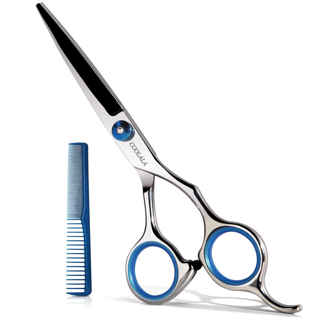 Stainless Steel Hair Cutting Scissors 6.5 Inch Hairdressing Razor Shears Professional Salon Barber Haircut Scissors, One Comb Included  Home Use for Man Woman Adults Kids Babies