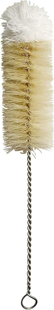 Stainless Steel Soda Bottle Cleaning Brush in Natural Boar Bristle Wool Tip Long Handle, Flexible Bendable Thick Wire Cleaner for Narrow Neck Water Baby Bottles Straw Pipe Tube Flask