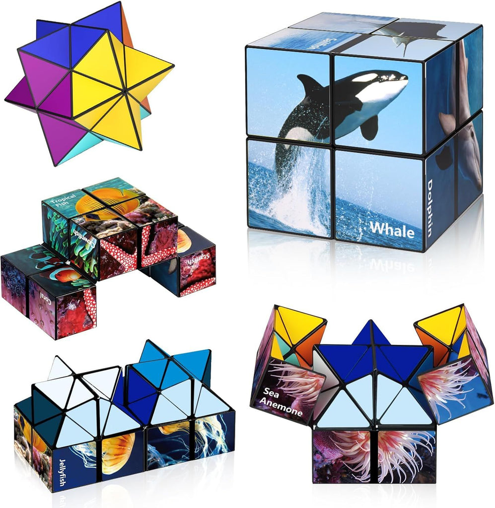 Star Cube Magic Cube Set, 2 in 1 Yoshimoto Cube for Kids and Adults, Toys for Boys and Girls Ages 8-12