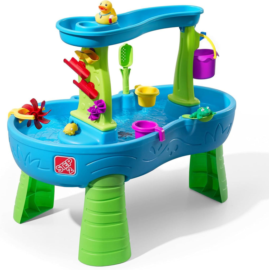 Step2 Rain Showers Splash Pond Water Table, Kids Water and Sand Activity Sensory Playset, Summer Outdoor Toys