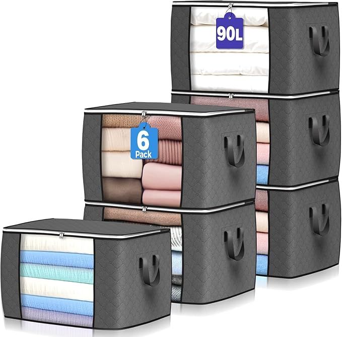 Storage Bags 6 Pack Clothes Storage Bins  Organizers Storage