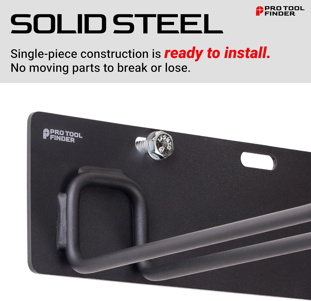 Stud-Mounted Commercial-Grade Steel Garden Tool Organizer for Garage Wall, 1-Pack – 650 lb Rated