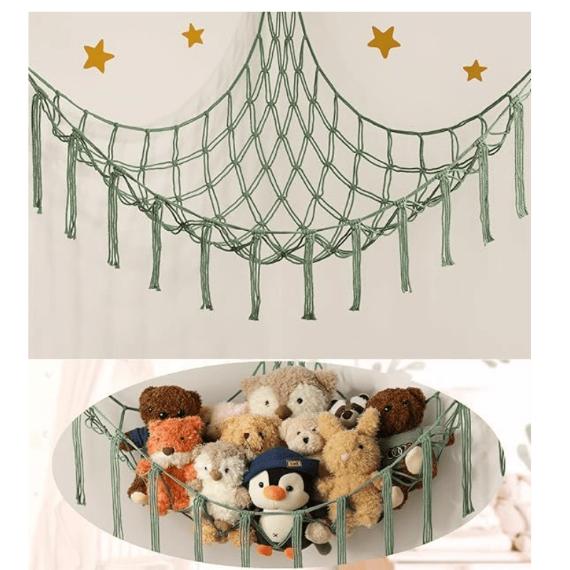 Stuffed Animal Hammock-Large Stuffed Animal Net For Toys Corner-Hanging Stuff Animal Toy Storage Organizer For Plush Plushie