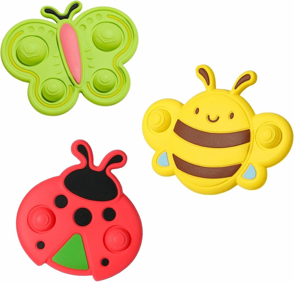 Suction Cup Spinner Toys for Babies - All Silicone Baby Spinners for High Chair, Airplane, Windows, Wall, Toddler Travel Toy, Spinning Fidget Toys, Sensory Bath Toy for Kids, Birthday Gift