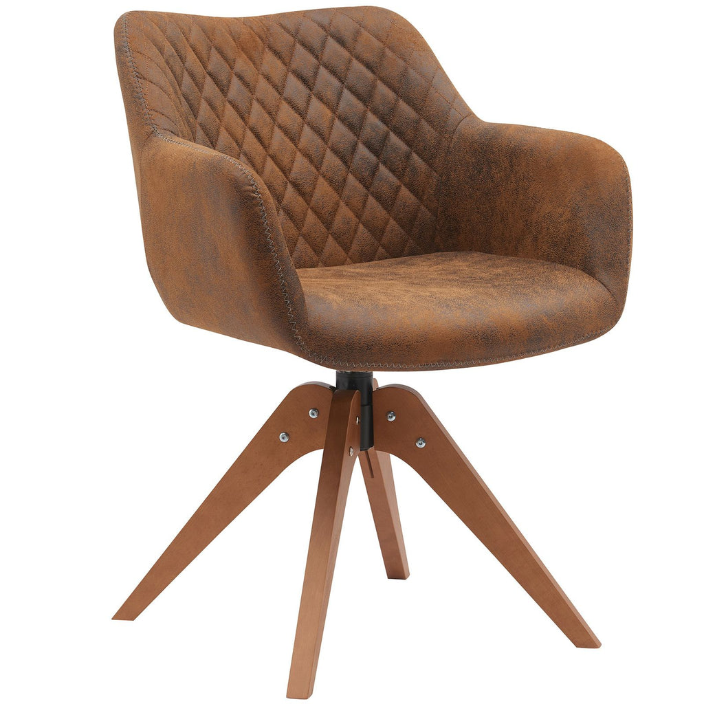 Suede Black Modern Swivel Office Accent Arm Chair with Oak Wood Legs for Small Space(Set of 2)