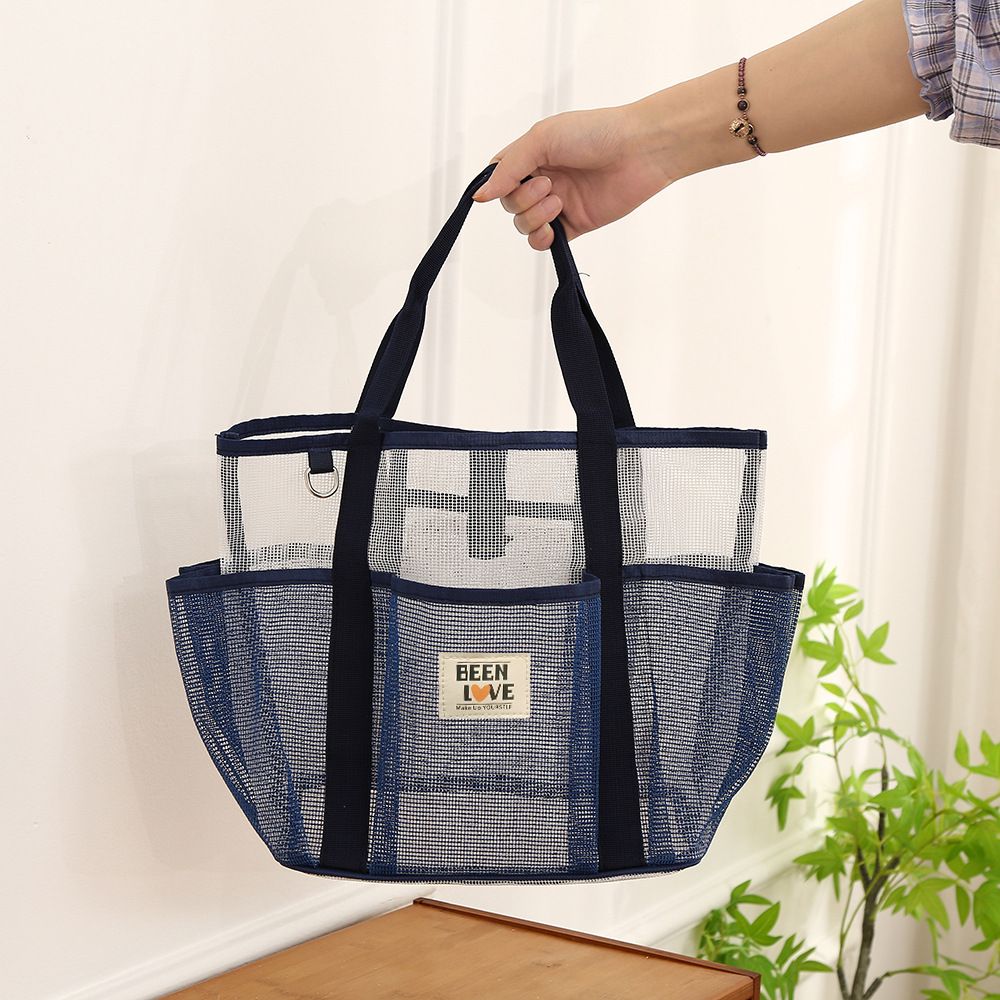 Summer Pool Beach Tote Bag Quick Dry Mesh Organizer Handbag