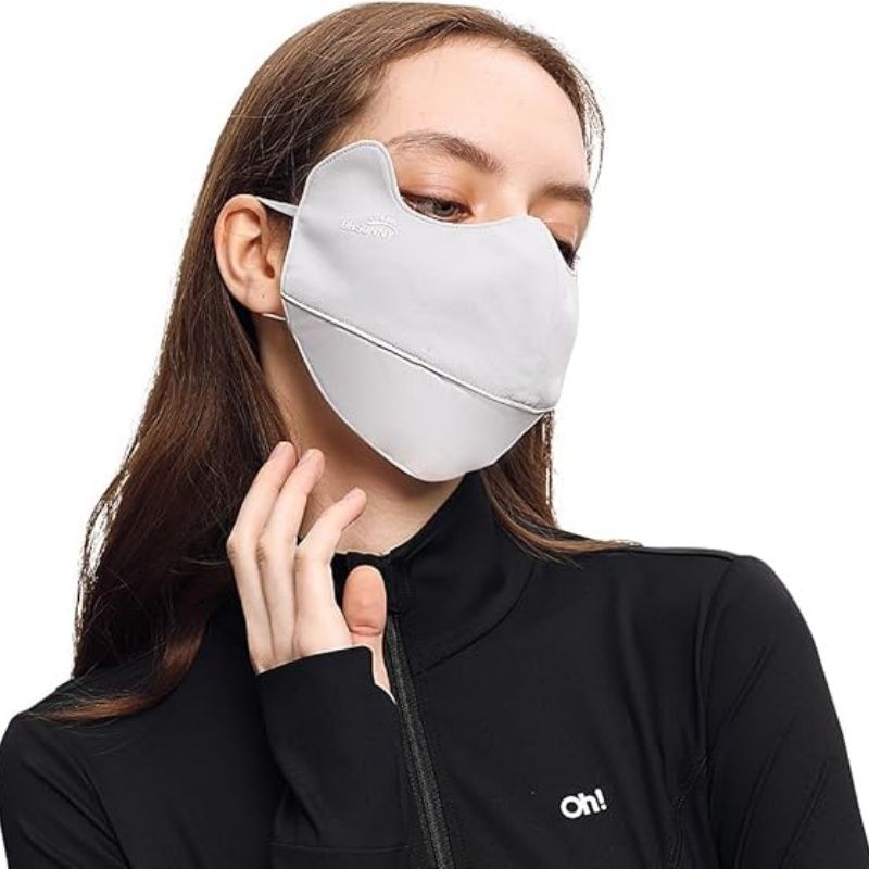 Sun Protection Face Cover UPF 50+ Anti-UV Women Summer Mask Eye Protective Breathable Face Covering