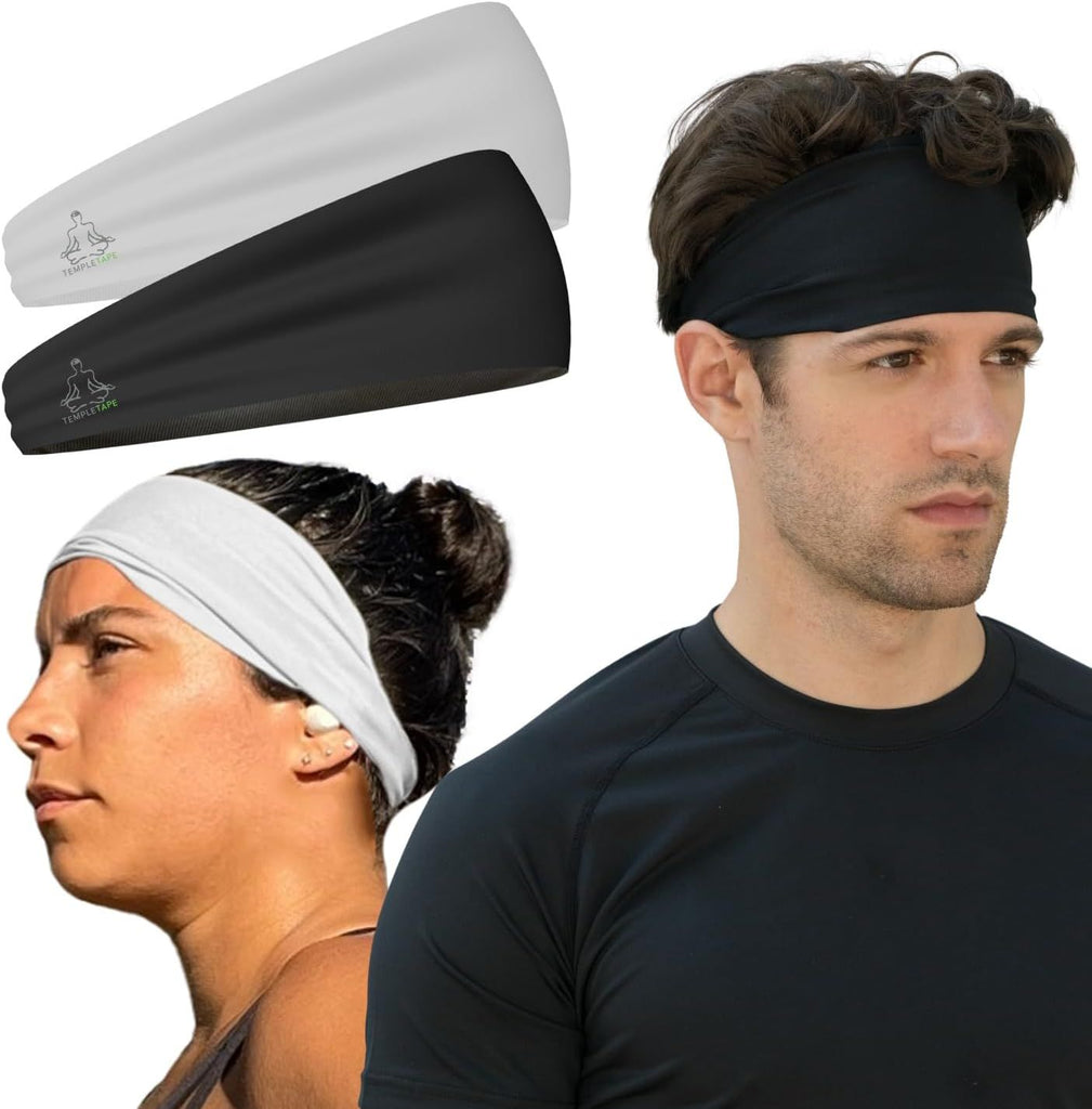 Sweat Band Workout Headbands for Women and Men - Sweatbands for Men - Moisture Wicking Sports Sweat Bands Headbands for Women, Running,Cycling,Yoga,Football Headband