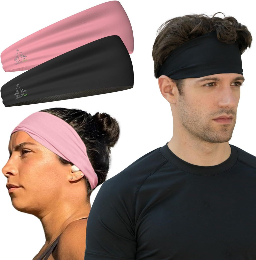 Sweat Band Workout Headbands for Women and Men - Sweatbands for Men - Moisture Wicking Sports Sweat Bands Headbands for Women, Running,Cycling,Yoga,Football Headband