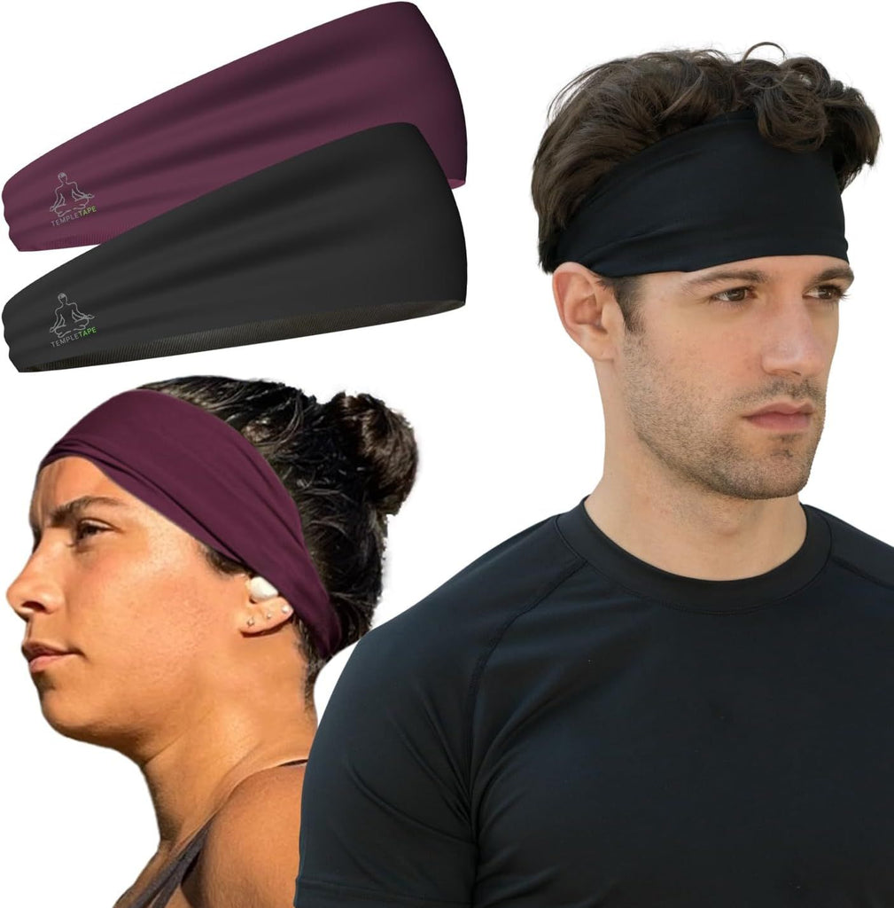 Sweat Band Workout Headbands for Women and Men - Sweatbands for Men - Moisture Wicking Sports Sweat Bands Headbands for Women, Running,Cycling,Yoga,Football Headband