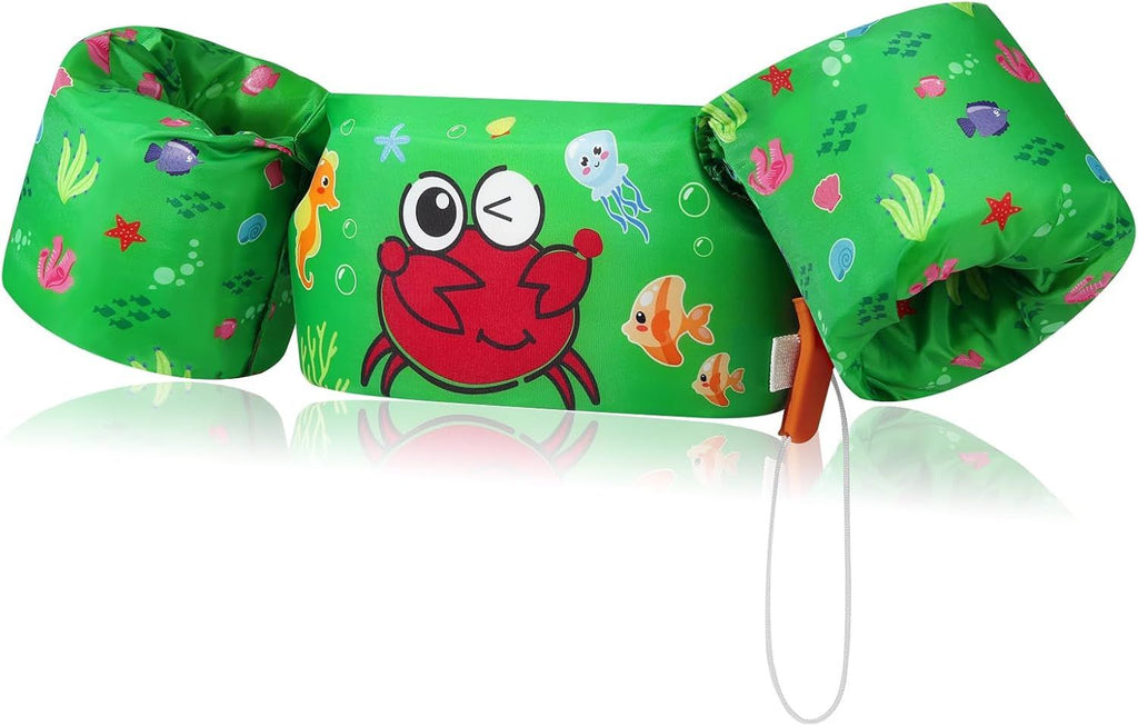 Swim Arm Band for Kids 20-50lbs, Clearance Toddler Swim Vest Cute Cartoon Swimming Wings Pool Floats Sleeve Children Water Sports Learning Swim Training Equipment, Green